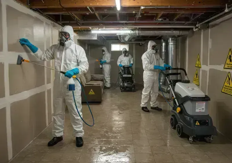 Basement Moisture Removal and Structural Drying process in Jones County, TX